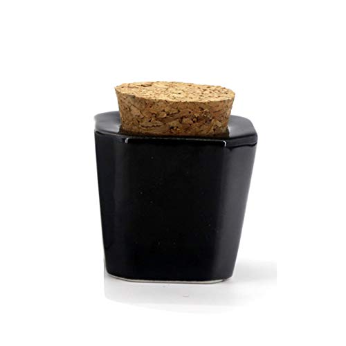 1 Pcs Porcelain Nail Art Dappen Dish,Mini Nail Art Acrylic Liquid Powder Dappen Dish with Anti-evaporation Wooden Cork Top Monomer Dish Glitter Powder