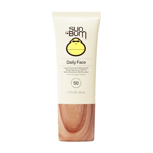 Sun Bum Daily SPF 50 Face Sunscreen Lotion - Broad Spectrum Moisturizing Facial Sunscreen with Vitamin E - Vegan and Hawaii 104 Act Compliant (Without