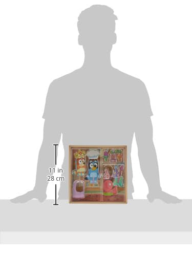 Horizon Group USA Bluey Magnetic Wooden Playhouse, 18 Piece Activity Set, Includes 2 Wooden Dolls House, Great Toys for Kids, Fun Birthday Party…