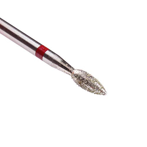 MZCMSL Russian Cuticle Drill Bit Set with Case,6pcs Cuticle Remover Bits (Needle,Ball,Flame,Cylinder,Tapered),Diamond Nail Bit Stone Bit