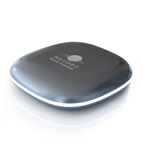 Mavoro LED Lighted Travel Makeup Mirror | 1x/10x Magnification | Rechargeable USB-C | Pocket & Purse Portable Lighted Travel Makeup Compact Mirror