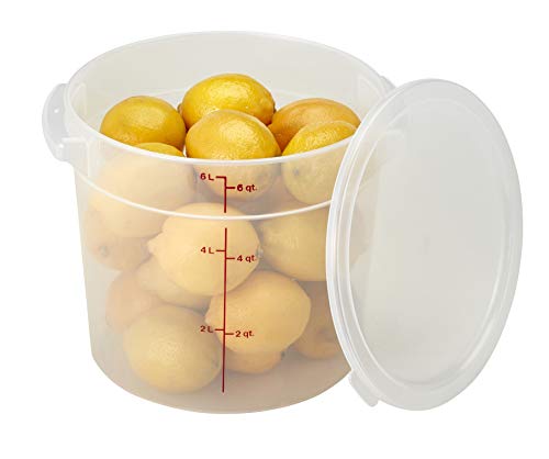 Cambro RFS6PP190 6 Qt Round Container Wirh RFSC6PP190 Translucent Lid