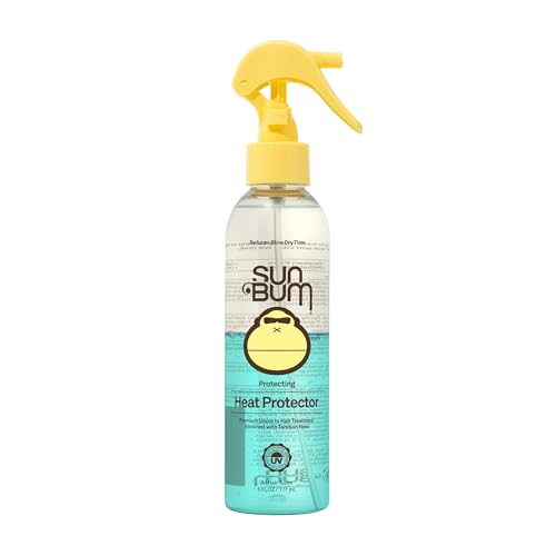Sun Bum Heat Protector Spray - Leave In Hair Treatment Protects from Heat Styling and Frizz-Causing Humidity - Reduces Blow Dry Time - Vegan