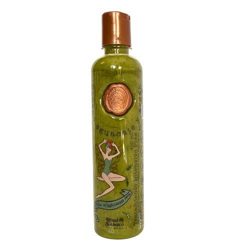 Ritual Botanico Tratamiento Natural Intensivo Plex con Banana, Aguacate y Argan,Sin Dimethicone ni silicon 400 ml., green