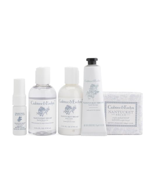 Crabtree & Evelyn Nantucket Briar Personal Travel Bath Set (6 Pieces - (3oz) bath and shower gel (3oz) body lotion (0.9oz) hand cream (0.33oz) body Beauty & Personal Care Crabtree & Evelyn