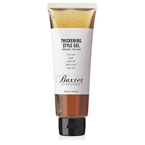 Baxter of California Thickening Style Gel for Men - Strong Hold and Shine Finish - Lasting Control, Easy Rinse - Birch Juice, Ginger, Vitamin B5 - 4