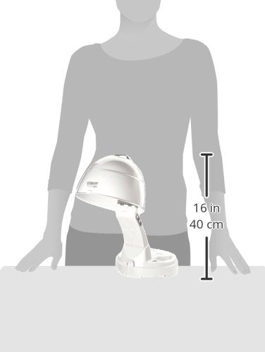 Conair Pro Style Bonnet Hair Dryer, 2 Heat Settings, Adjustable Height, Extra-Large Hood Size, 1875W Pro Style Bonnet Ionic Hair Dryer for Women, White