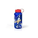 Sonic The Hedgehog Plastic Water Bottle - Reusable 32oz Travel Tumbler Drink Holder With Leak/Spill-Proof Lid - Great For School, Sports, Backpack…
