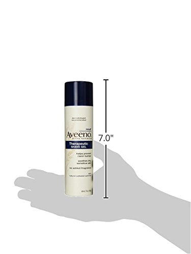 Aveeno Therapeutic Shave Gel with Oat & Vitamin E | Prevents Razor Bumps, Soothes Dry Sensitive Skin | Fragrance-Free, 7 oz