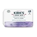 Kirk's 100% Premium Coconut Oil Castile Bar Soap, Lavender & Vanilla, 3 Bars, 4 oz (113 g) Each