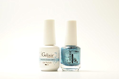 Gelixir Duo Matching Gel and Nail Polish, Made in USA. (097-Metallic Ocean) Beauty & Personal Care Niumcraft
