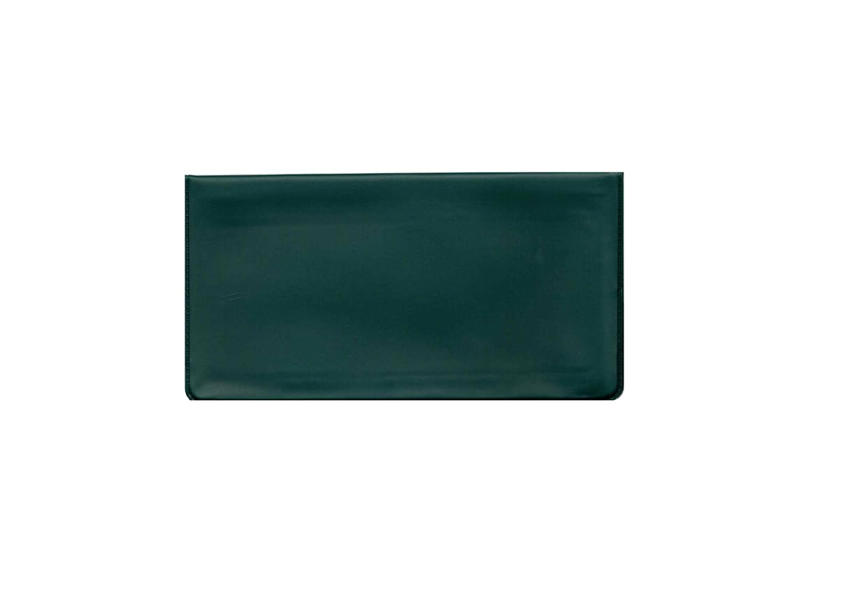 Easy Read Register Vinyl Checkbook Cover for Top Tear Personal Checks (Pack of 5 - Black, Blue, Green, Gray, Maroon)