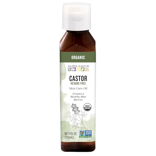 Aura Cacia Skin Care Oil - USDA Organic - Castor Oil - 4 fl oz - 100% Pure Botanical Ingredients