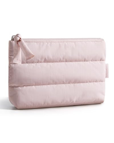BAGSMART Small Makeup Bag, Machine Washable Puffy Cosmetic Pouch, Pink Beauty and Personal Care BAGSMART Default Title