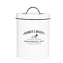 Amici Home Farmers Market Metal Canister | Dry Food Storage Container | Airtight Lid | 76 Ounce Capacity | Farmhouse Décor | Metal Canister…