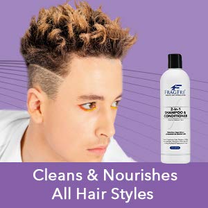 FRAGFRE 2 in 1 Shampoo and Conditioner 12 oz (2-Pack Gift Set) - Fragrance Free Conditioning Shampoo for Short to Medium Hairs - Color Safe - Sulfate