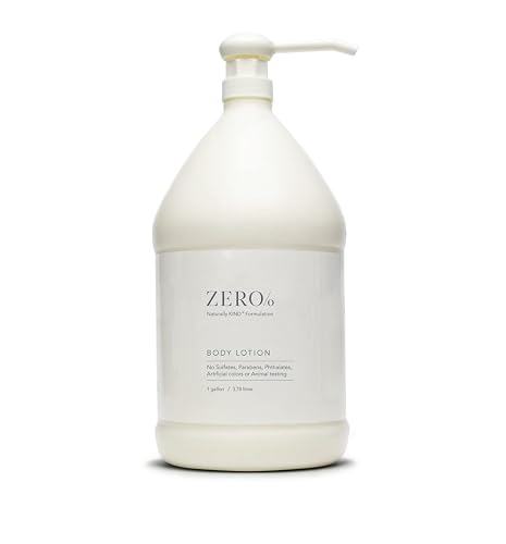 Zero% Unisex Body Lotion - 1 Gallon - Light and fresh, Nourishing, Zero Parabens, Sulfates, and Phthalates