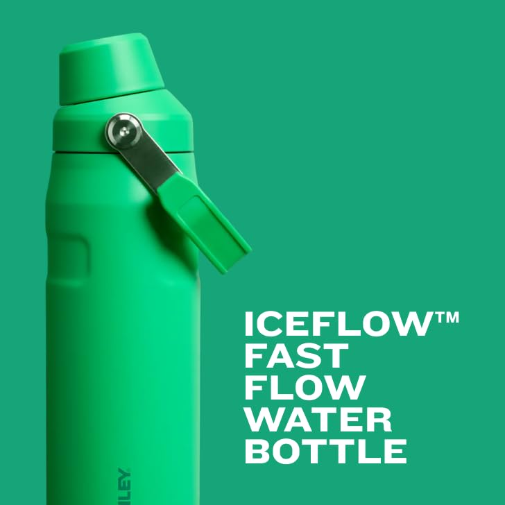 Stanley IceFlow Fast Flow Water Bottle 36 oz | Angled Spout Lid | Lightweight and Leakproof for Travel and Sports | Insulated Stainless Steel