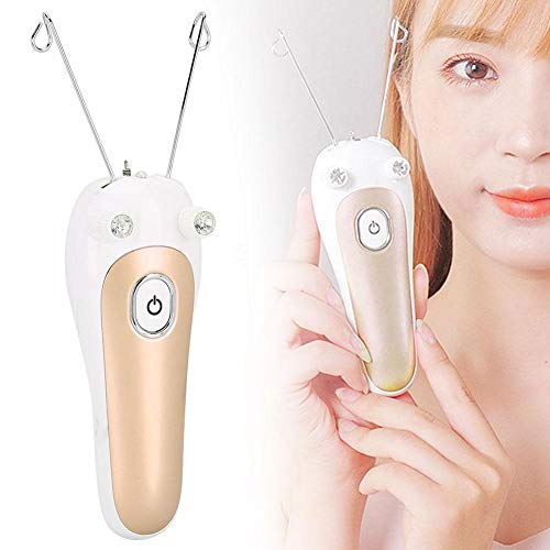 Electric Hair Remover, Ladies Beauty Epilator Trimmer Cotton Threading Hair Shaver Faces Delicate Device Depilation for Body Pull Hair Removal Beauty and Personal Care ZJchao