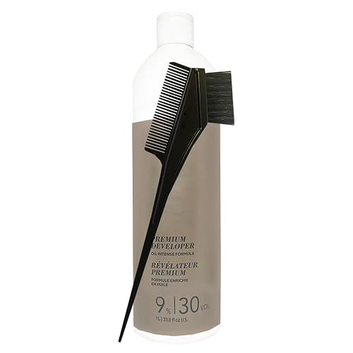 BlondMe Developer 30 Vol 33.8 Oz and M Hair Designs Tint Brush Comb (Bundle), 2.11 Pound (Pack of 1), White