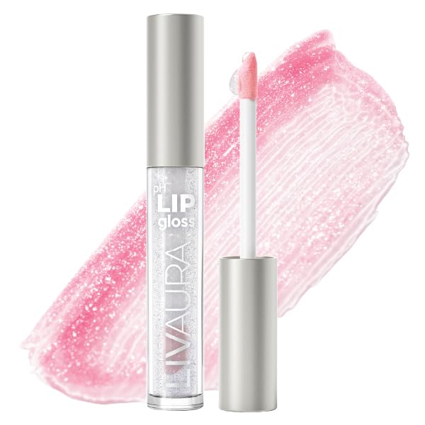 LIVAURA Shimmer Lip Gloss pH Activated, Glitter Lip Gloss for Women, Glossy, Shiny, Sparkly LipGloss, High-Shine Glittery Lipstick, Glimmer Sparkle