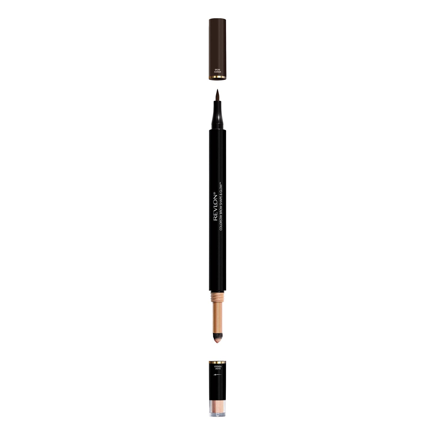 Revlon Colorstay Shape & Glow Eye Brow Marker and Highlighter, Soft Black, 0.02 Oz (Marker), 0.008 Oz (Highlighter)