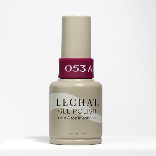 Lechat Gel Polish - Antonella, Color and Top in One Coat, Shiny Long-Wear, Dark Purple Gel Polish Beauty & Personal Care LECHAT
