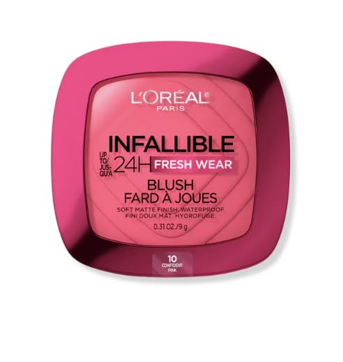 L'Oreal Paris Infallible Up to 24H Fresh Wear Soft Matte Blush, Blendable, Long-Lasting and Waterproof Cheek Make Up