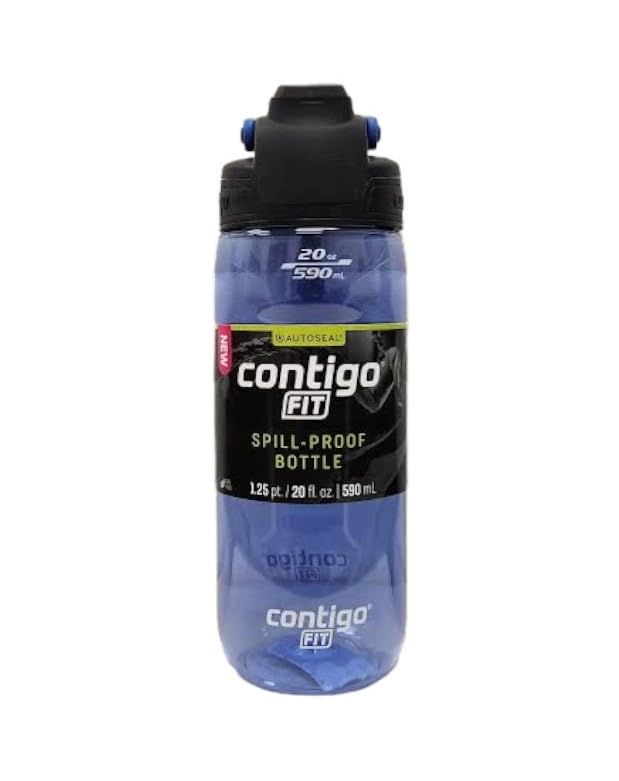 Contigo Fit Autoseal Tritan Spill-Proof Bottle, Amp Blue, 20 Oz/1.25 Pt/590 mL