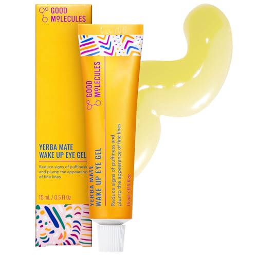 Good Molecules Yerba Mate Wake Up Eye Gel - Hydrating Under Eye Gel Cream with Hyaluronic Acid and Caffeine - Target Dark Circles and Puffiness - Skin