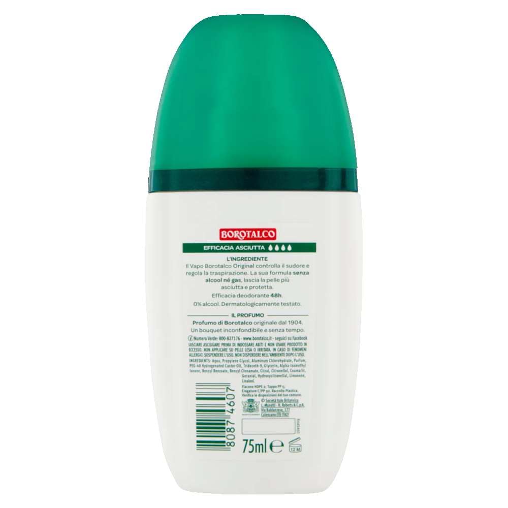 Borotalco Deodorant Vapo No Gas Original 75 Ml. (2.53 Oz) Dry Effect [Italian Product Beauty and Personal Care Borotalco