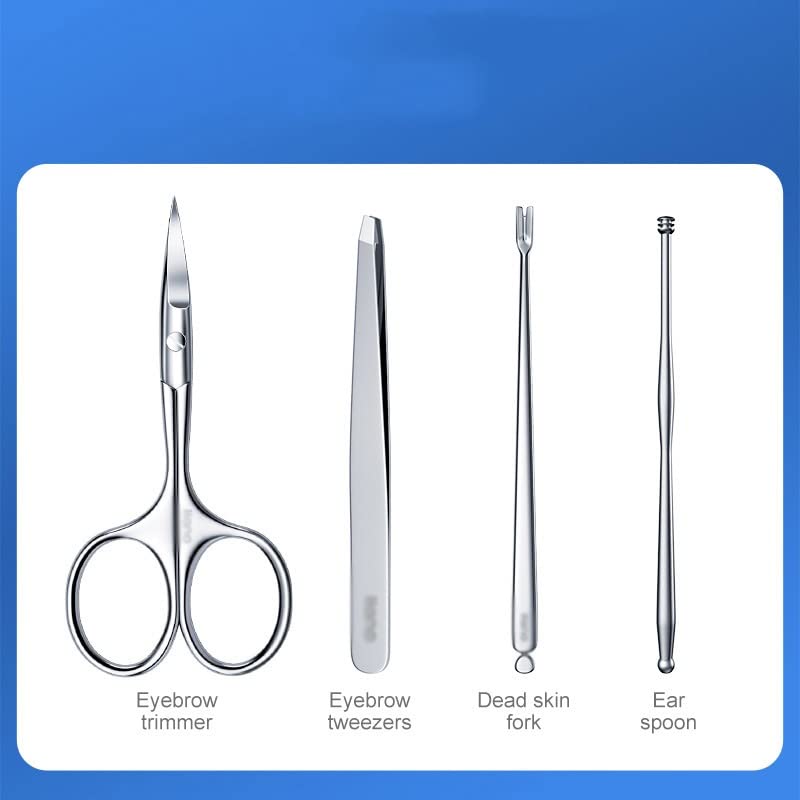 DUYHBAWRS 4 in 1 Eyebrow Trimming Tool Face Care Set Stainless Steel Makeup Dead Skin Push Manicure Tools Beauty and Personal Care DUYHBAWRS