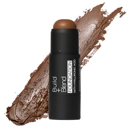 Palladio BUILD & BLEND Foundation Stick, Medium Coverage Buildable Contour Stick for Face, Ultra Blendable Creamy Formula for a Natural Shine Free