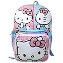 Fast Forward Hello Kitty Kids 16" Backpack with Matching Lunch Box, Pink and Blue, School Bag Set