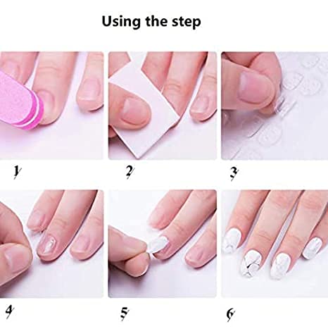 Kalolary 480PCS Double-Sided Nail Adhesive Tabs, Transparent Flexible Jelly Gel Tape for Nail Art, Suitable for Professional or Home Use