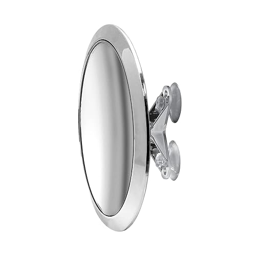 Britta Products Large 8" Suction Mount Mirror - 5X Magnifying Vanity Makeup Mirror with 3-Point Suction, Pivoting, Rotating and Locking