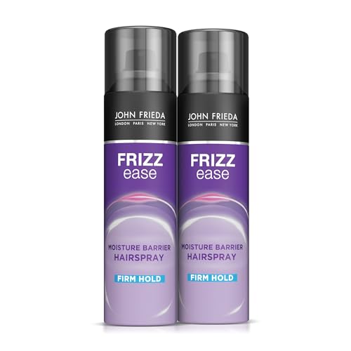 John Frieda Frizz Ease Moisture Barrier Hairspray, Firm Hold Hairspray, Seals Out Moisture, Blocks Frizz, Protects Against Heat, and Keeps Hair