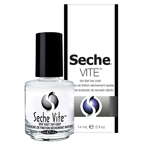 Seche Vite Dry Fast Top Coat - Quick Dry Clear Nail Polish Top Coat for High Gloss Shine, Long-Lasting Manicure, Made in the USA, 0.5 fl oz Beauty & Personal Care Seche