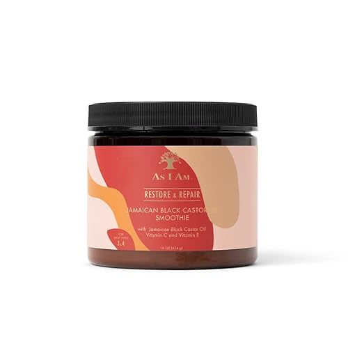 As I Am Jamaican Black Castor Oil Smoothie 16 oz - with Ceramide, Vitamin C & E - Enhanced Curl Definition - Lightweight - Strong Hold - Flake Free