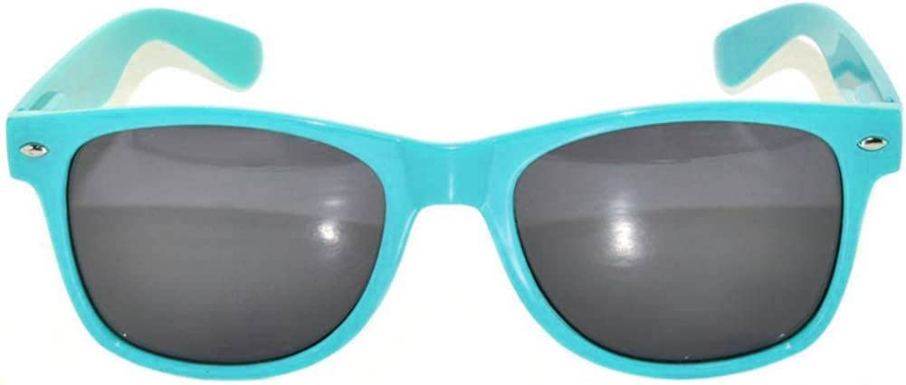 Classic Retro Vintage Nerd Wayfarer Smoke Lens Sunglasses Turquoise Frame