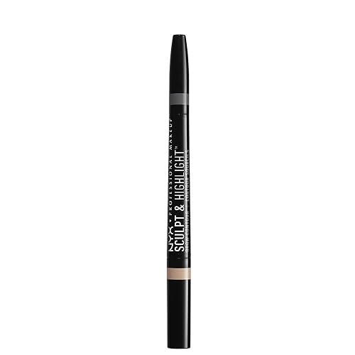 NYX PROFESSIONAL MAKEUP Sculpt and Highlight Brow Contour, Eyebrow Pencil, Black Golden
