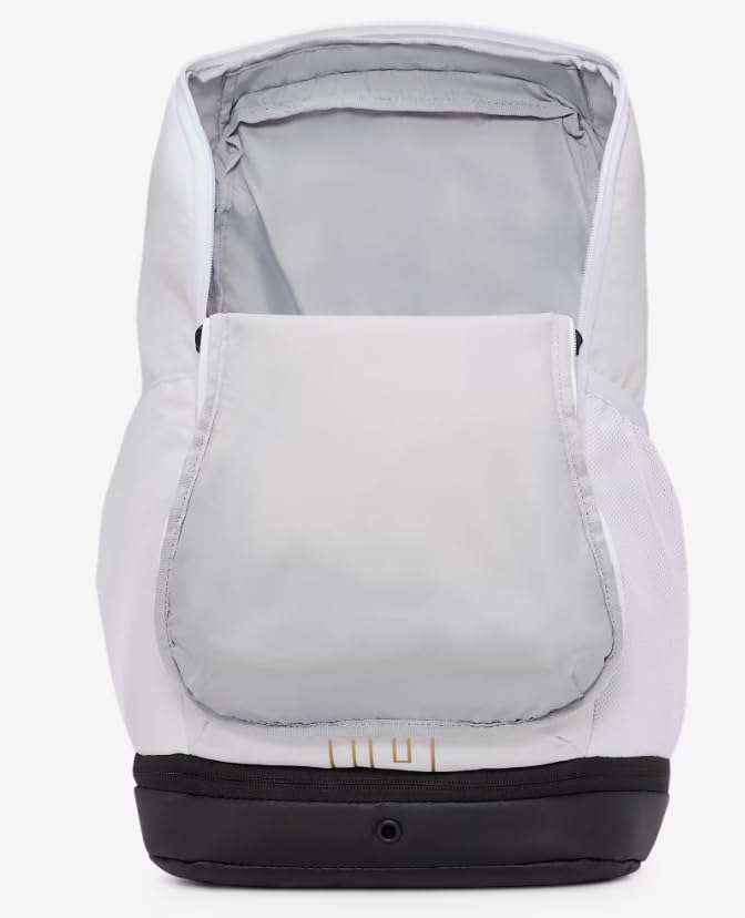 Nike Varsity Elite Backpack (32L), White/Black/Metallic Gold, One Size