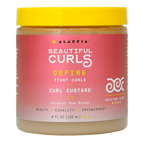 Alaffia Hair Care, Beautiful Curls Curl Custard for Tight Curls, Nourishing Shea Butter to Hydrate & Define, 8 Oz