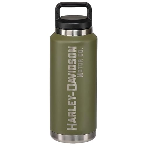 Harley-Davidson Motor Co. Water Bottle, Double-Wall Stainless Steel - Green