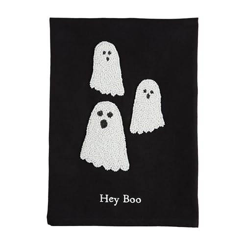 Mud Pie Halloween Bead Towel, Ghost, 26" x 14"