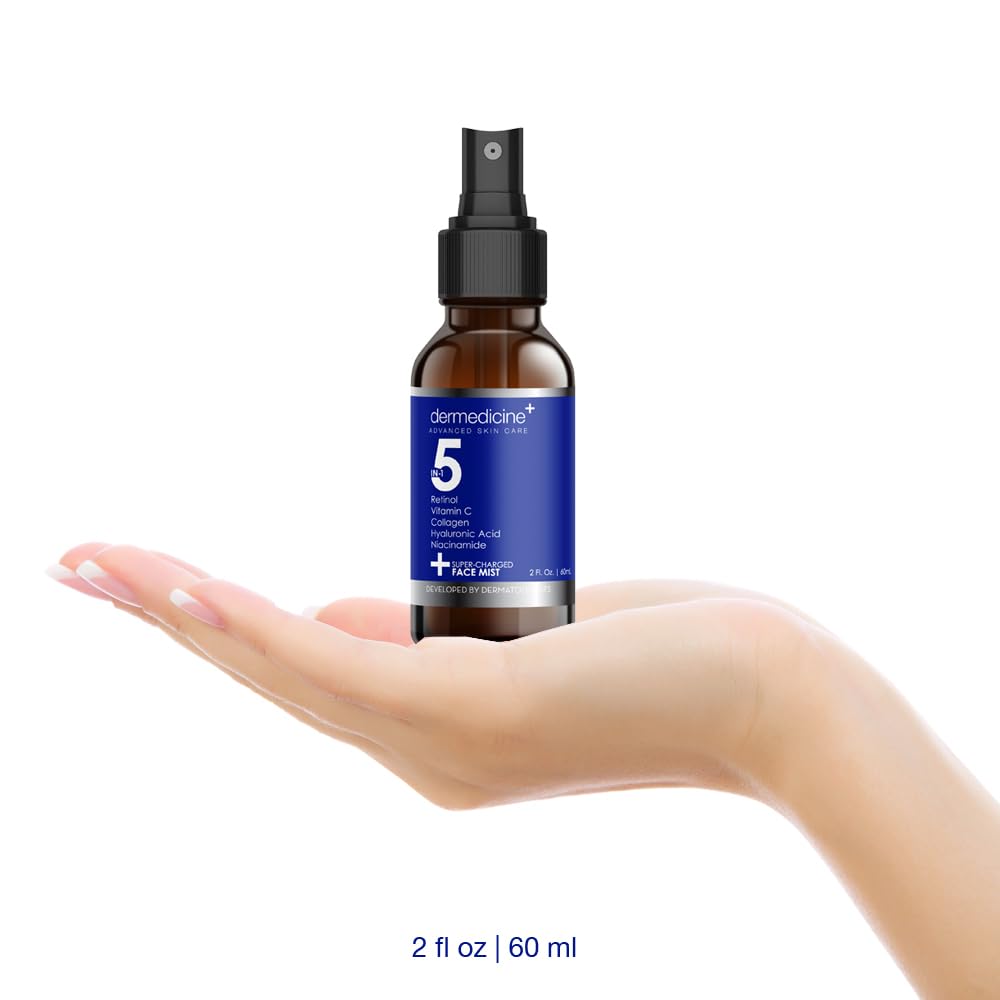 5 in 1 Super Charged Anti-Aging Face Mist w/Retinol, Vitamin C, Collagen, Hyaluronic Acid & Niacinamide | Hydrates, Refreshes & Brightens for a More
