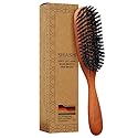 SHASH Classic German First Cut 100% Boar Bristle Hair Brush Since 1869 - Conditions Hair, Improves Texture, Exfoliates Scalp, Fine to Normal not