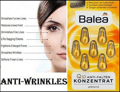 3 Packs of Balea Q10 Anti-Wrinkle Concentrate Serum “21 Capsules”