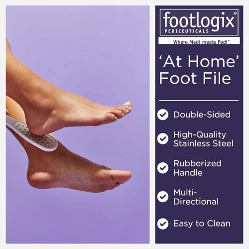 Foot Care Callus Softener - Footlogix Callus Softener Spray & Double Sided Foot File Set for Dry, Rough, Cracked Heel - Feet Exfoliator & Scrubber