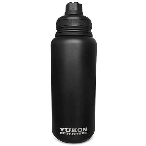 Yukon Outfitters Surge 32oz Double Wall Vacuum Insulated Corrosion-Resistant Stainless Steel Water Bottle, 10.5" H x 3.6" Dia | Copper Plate